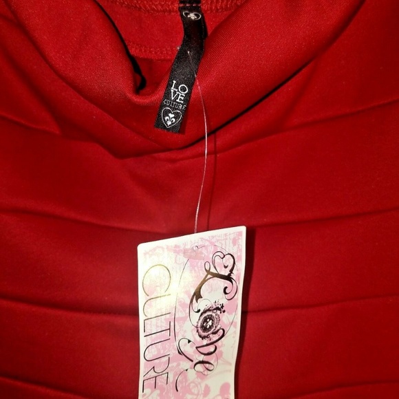 Love Culture Strapless Red Bodycon Dress Small - Picture 2 of 4